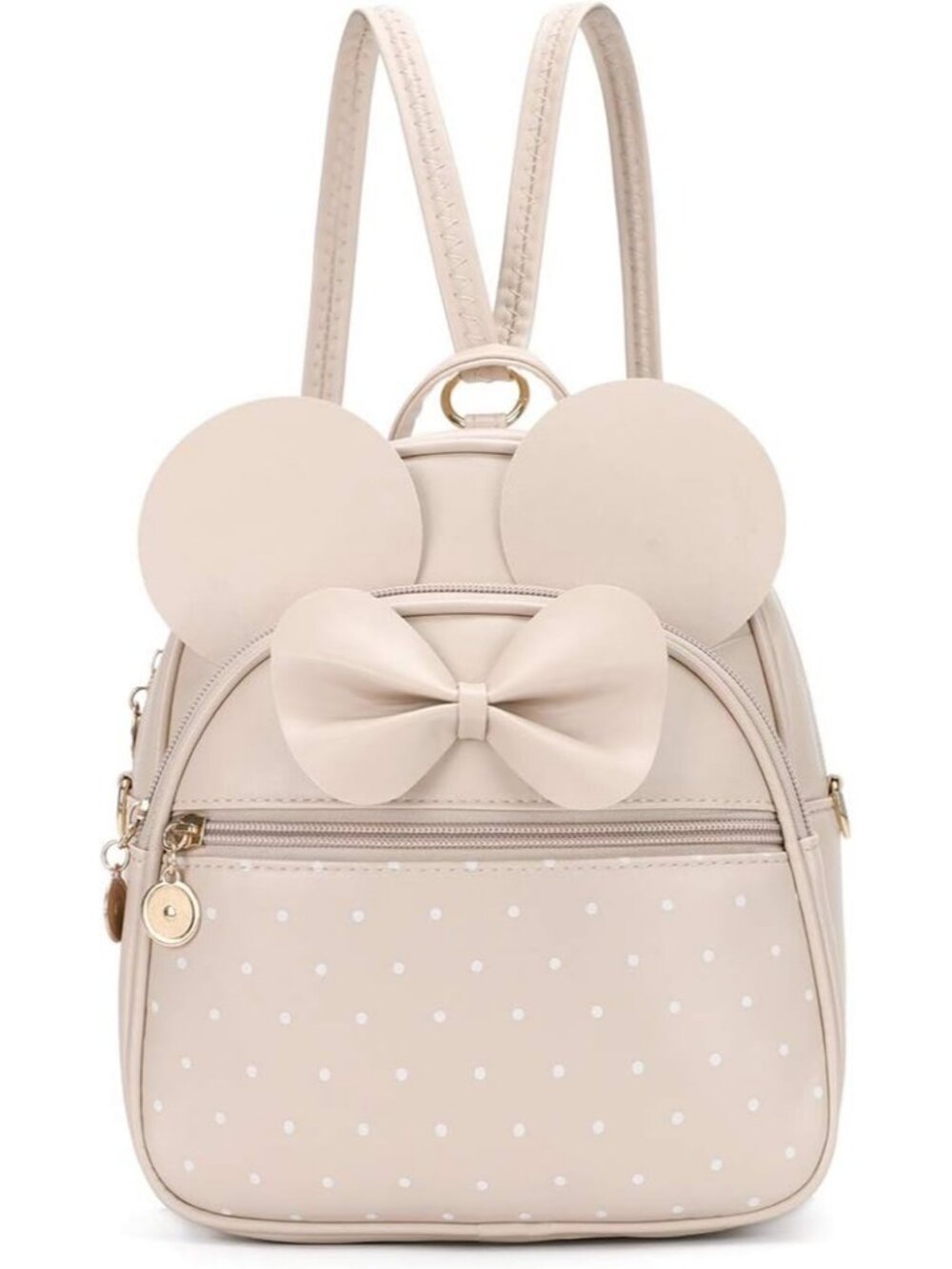 Women Girls Khaki  Mini Backpack Cute Bowknot Convertible Shoulder Bag
